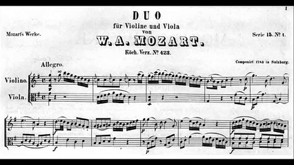 Mozart - Duo for Violin and Viola No. 1, K.423 (1783)