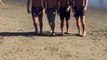 Grayson Dolan When you only bring one towel to the beach..  Cameron Dallas, Aaron Carpenter, Ethan Dolan