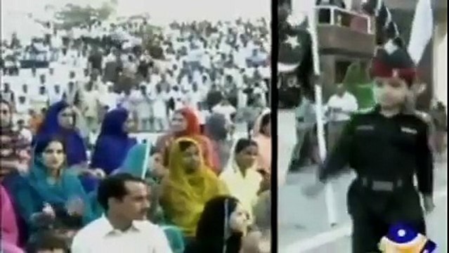 Pakistani Soldier child Army Parade on Wagah Border