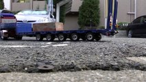 ラジコントレーラー スカニア8x4と5軸低床トレーラー　SCANIA 8x4 & 5axle lowbed trailer