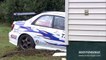 Rally Driver crashed his car in an house!