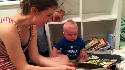 Baby cries every time a book ends it's adorable!