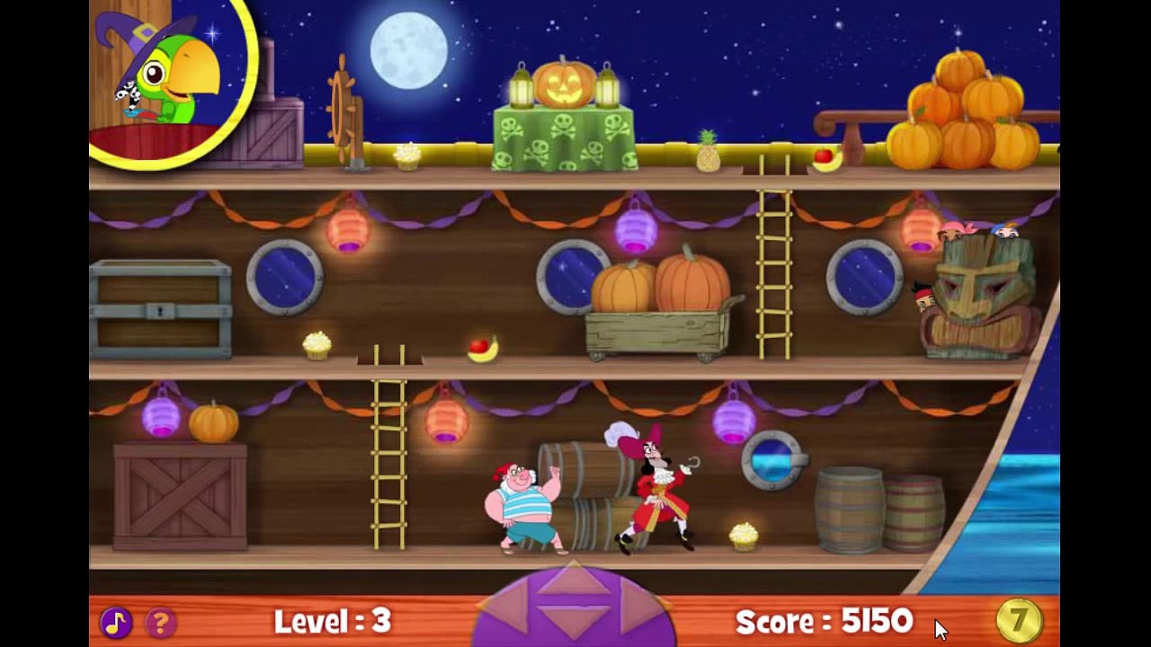 Disney Jr Jake & the Never Land Pirates Bucky's Halloween Haunt Cartoon Game Play Walkthro