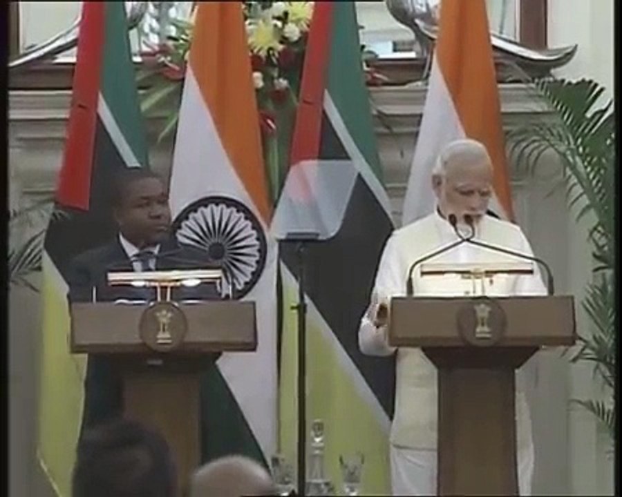 PM Modi & Mozambique President Filipe Jacinto Nyusi at the Joint Press Statement