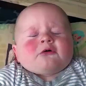 funny baby when he yawns