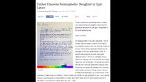 Father Disowns Homophobic Daughter For Disowning Her Homosexual Son