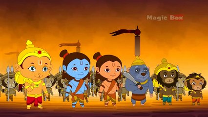 End Of Ravana Hanuman In English Animation / Cartoon Stories For Kids