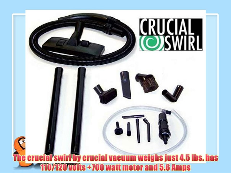 Crucial Swirl Powerful Handheld Portable Vacuum Cleaner Includes Deluxe Cleaning Attachments
