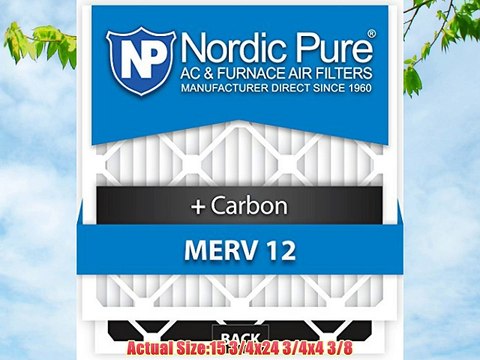 16x25x5 Lennox X6670 Replacement MERV 12 Plus Carbon AC Furnace Air Filters Qty 4