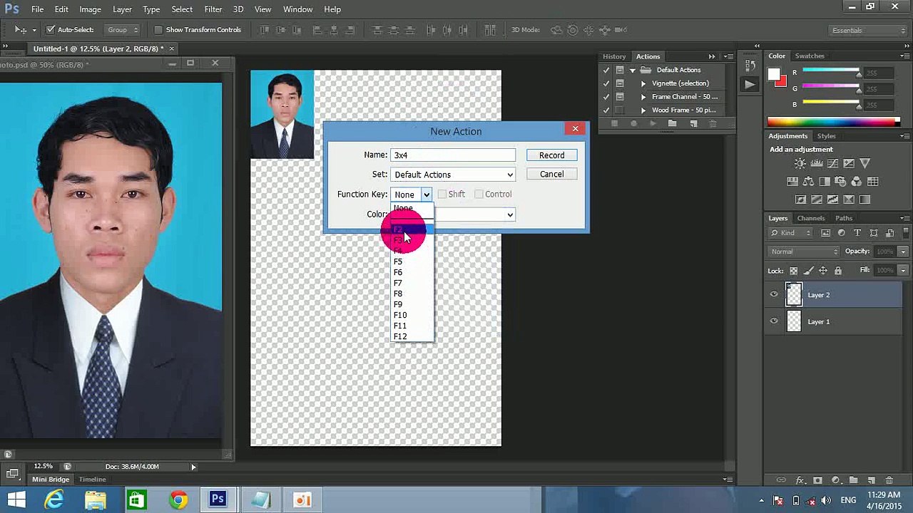 របៀបកាត់តរូបភាព|How to action auto id card photos|How to use adobe photoshop for beginner