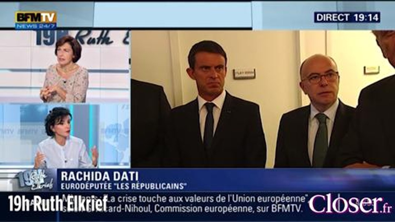 19h Ruth Elkrief : Rachida Dati s'emporte contre Manuel Valls, lundi 31 août
