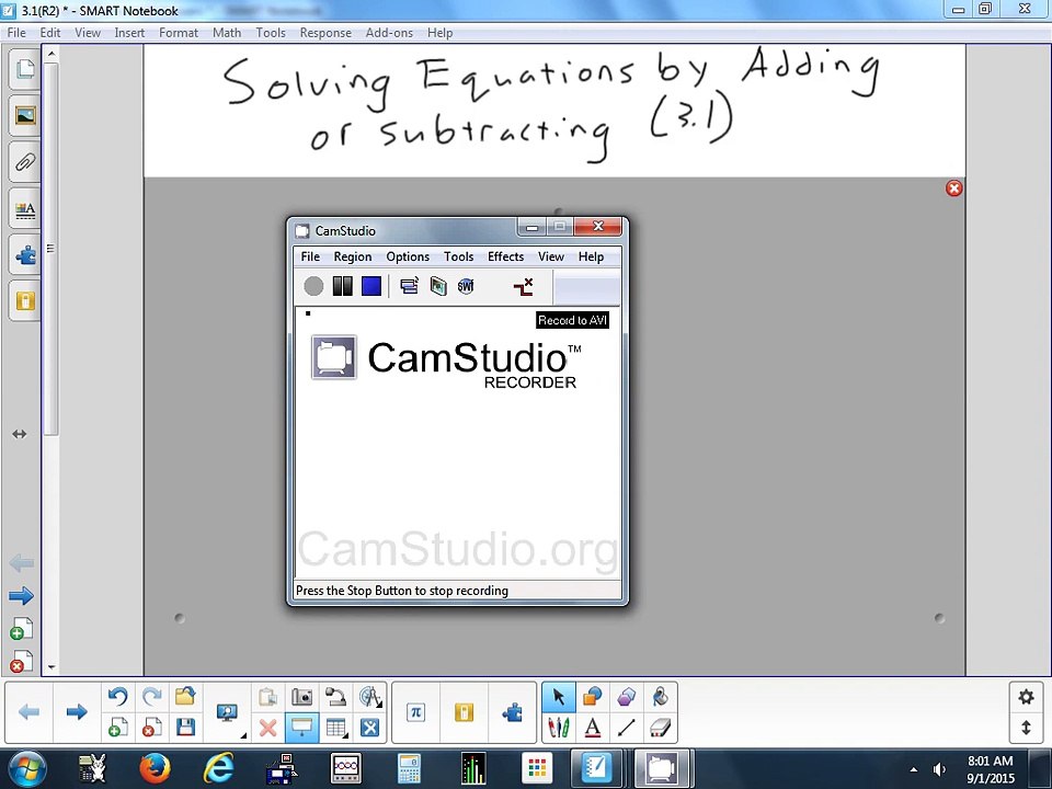 3.1 - Solving One Step Equations Using Addition or Subtraction - 9-1-15
