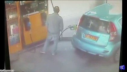 Girl sets petrol pump on fire after not getting cigarette .