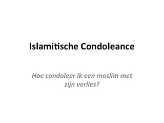 islamitische condoleance