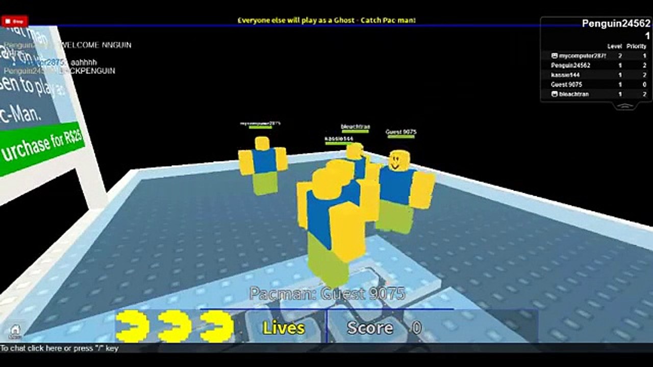 Roblox Pac-Man Vs. W/ Penguin, Bleach, and Com