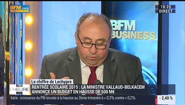 Emmanuel Lechypre: Le coût de l'éducation: La différence de traitement entre le primaire et le secondaire est incroyable - 01/09