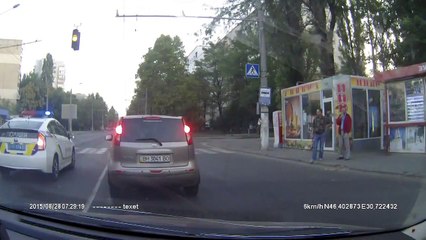 Новая одесская полиция на дороге! С регистратора