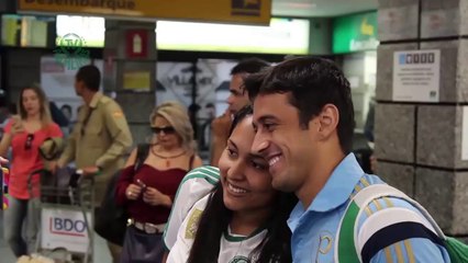 Palmeiras é recebido pela torcida em Goiânia