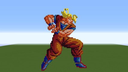 Minecraft - Pixel Art - Dragon Ball Z - Son Goku VS Vegeta