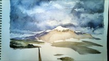 Cloudy sky at Tullycross - Watercolour painting (Time lapse)