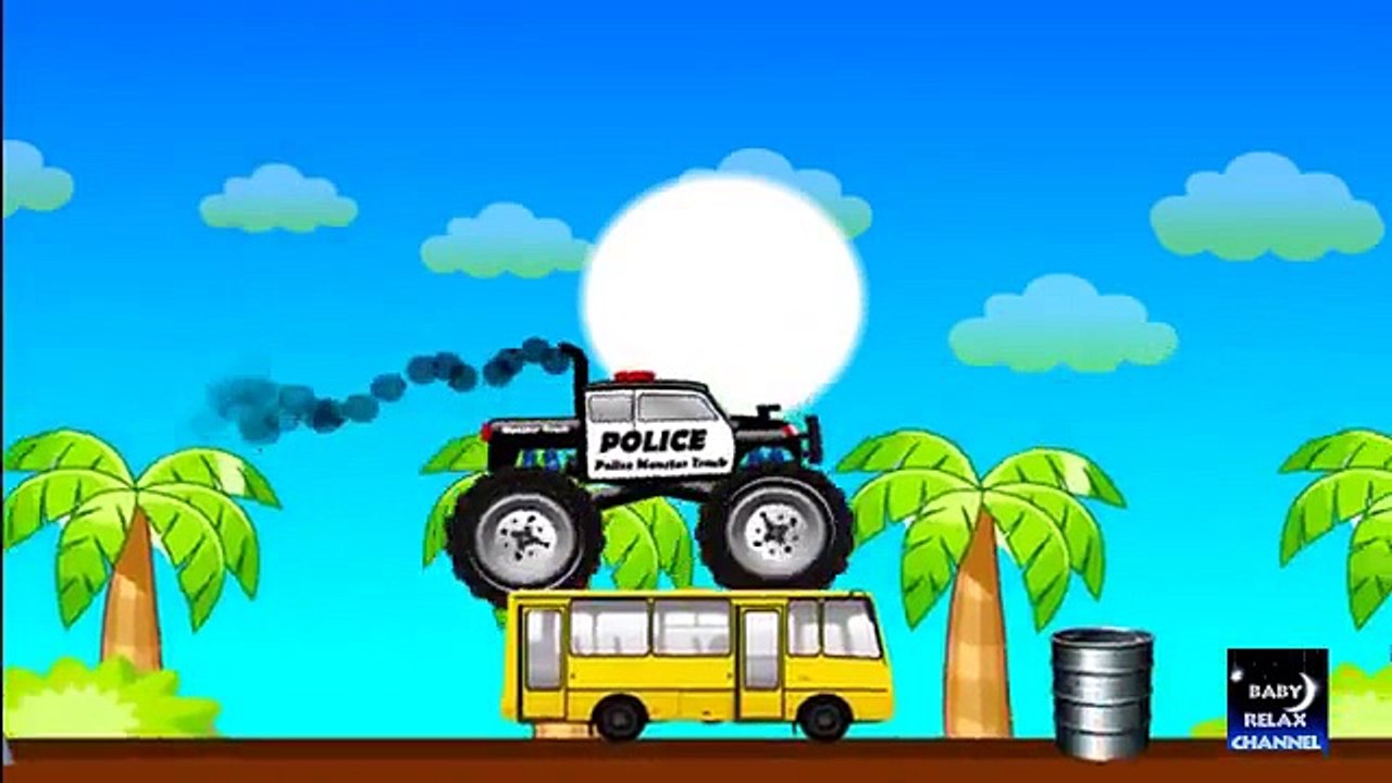 Police Monster Truck | Monster Trucks for Children, Monster Trucks Playlist for Kids