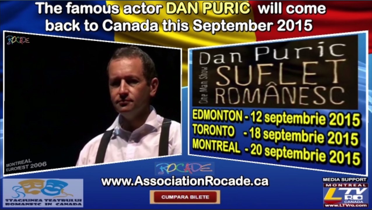 PUBLICITY | Invitatie la teatru - DAN PURIC - Suflet Romanesc - septembrie 2015