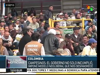 Campesinos colombianos exigen al gob. cumplir acuerdos de hace 2 años