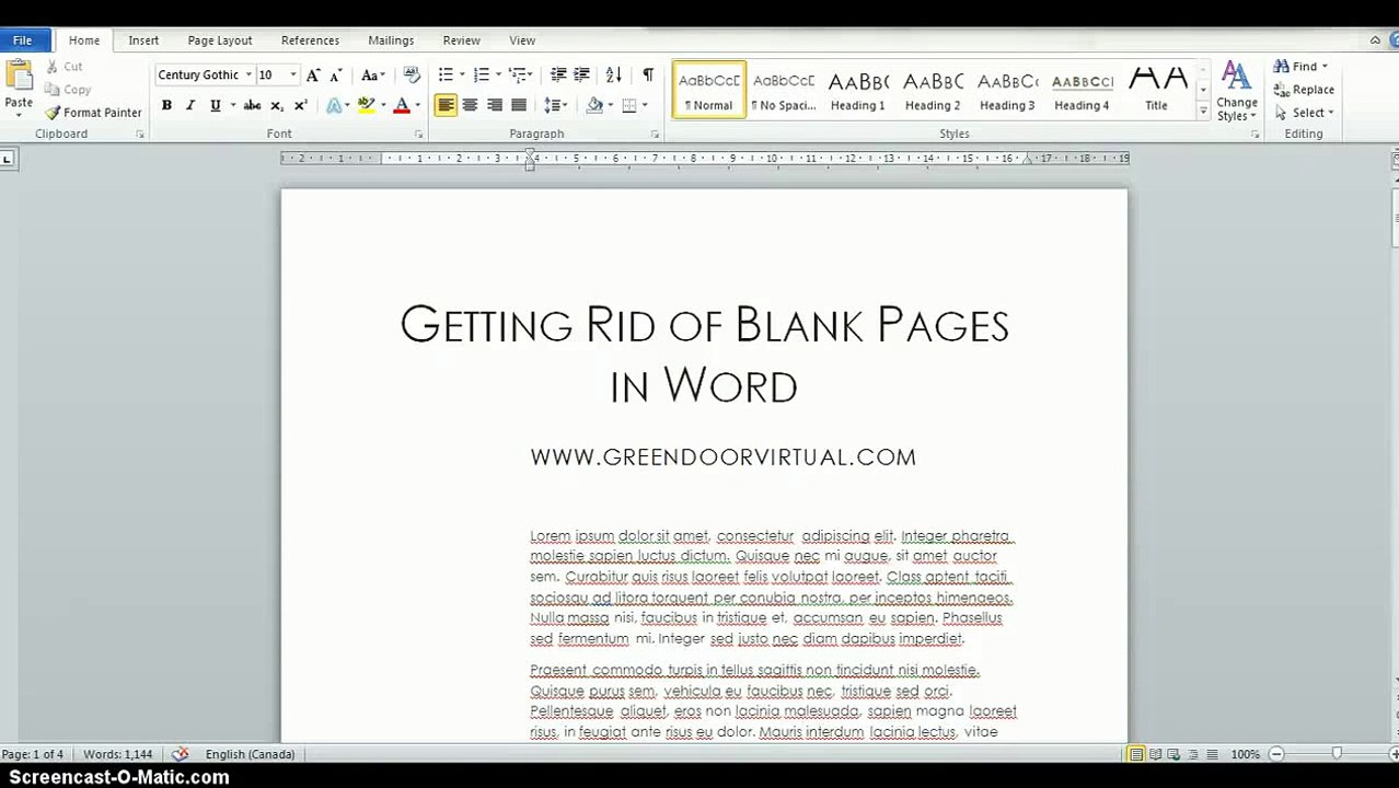 Getting Rid of a Blank Page in Word