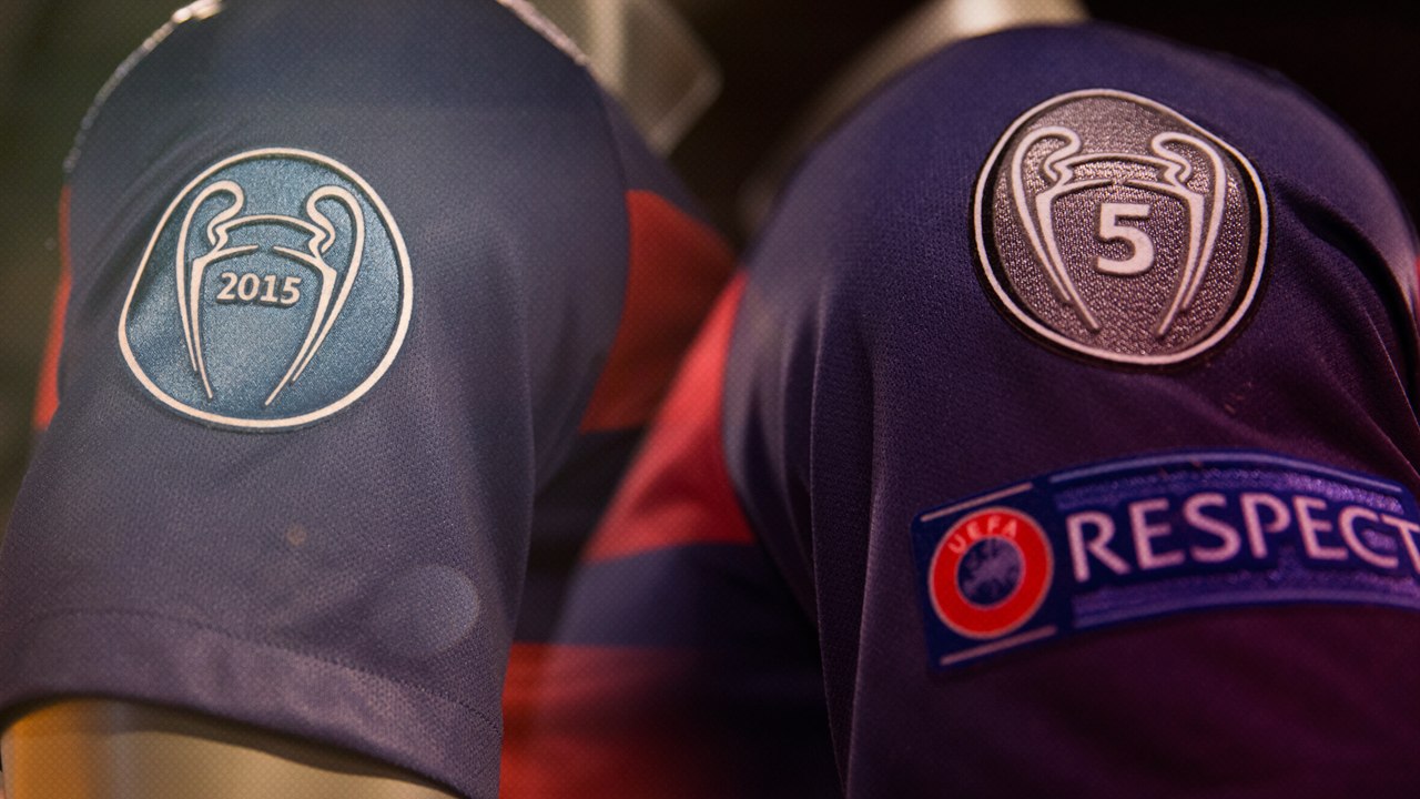 Insignias on the shirt for the Champions
