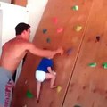 Small Baby Learning Rock Climbing Funny Video