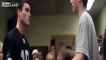 Crowd gets angry as rapper takes it too far in highschool rap battle
