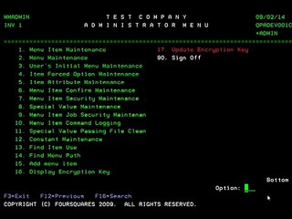Create a menu using MENUi on the IBM AS400