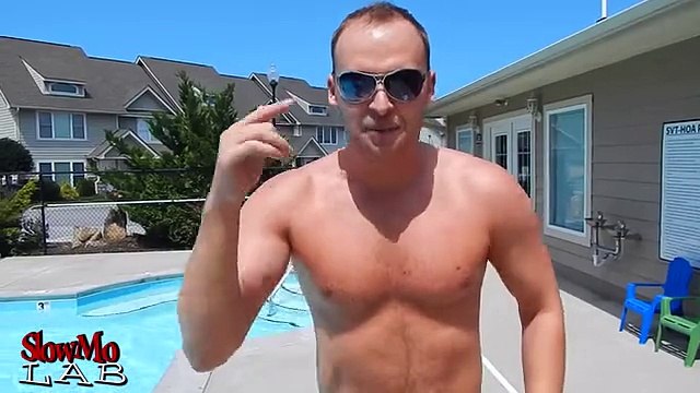 FAIL CANNONBALL IN SUPER SLOW MOTION - Fun Pool Jump Fails