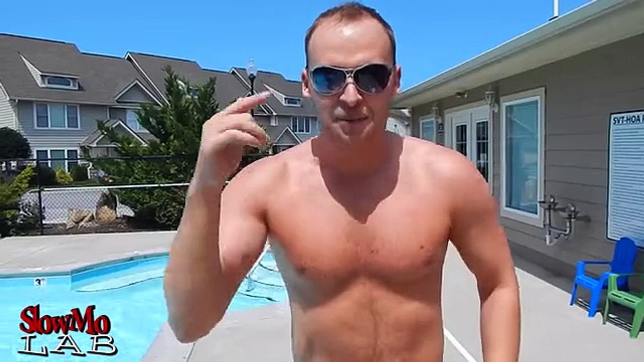 FAIL CANNONBALL IN SUPER SLOW MOTION - Fun Pool Jump Fails
