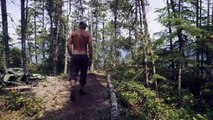 Guy sets world's record for slacklining, almost falls.