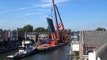 2 swimming cranes collapse Julianabridge in Alphen aan den Rijn ( nederland )