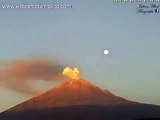 Blue Moon Shines Over Eruptions From the PopocatÃ©petl Volcano