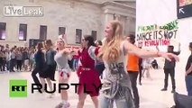 UK: Pro-Palestine activists stage flashmobs in British Museum and Barclays bank
