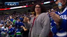 Alexandre Burrows goal. Standing ovation for Henrik Sedin Feb 15 2013 Dallas vs Vancouver Canucks