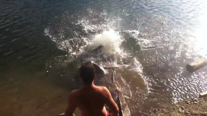 Epic fail: Kid misjudges durability of wooden plank