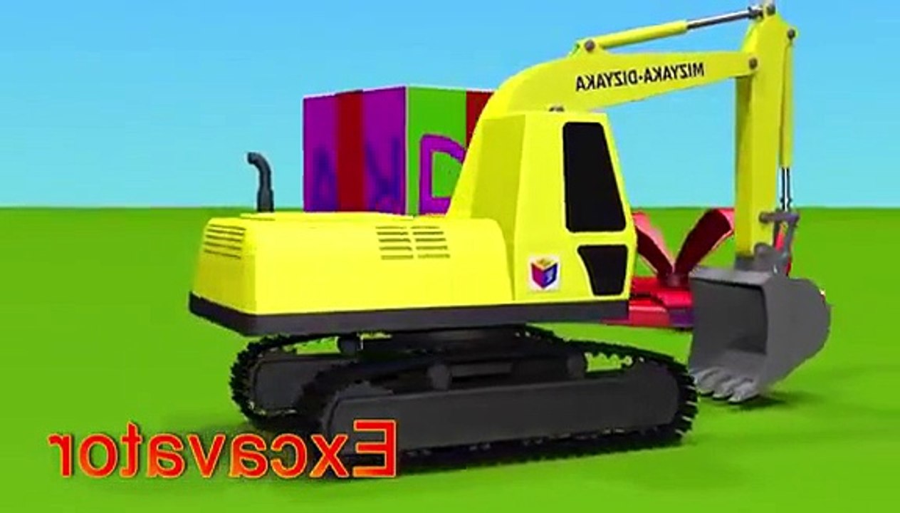 Trucks for children kids. Construction game: Crawler excavator