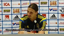 Zlatan Ibrahimovic s'agace en conférence de presse avec le Suède