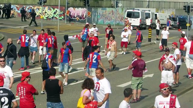 FC Bâle FC Sion Ambiance après la finale de la coupe 2015