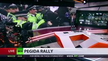 Tension rising as first Pegida protest in London starts with clashes