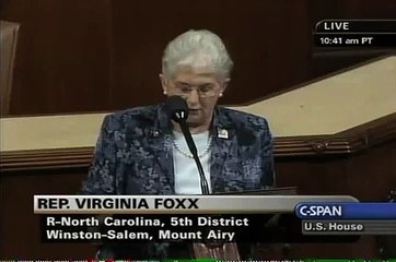 Rep. Foxx Says Health Care Reform Will Cause Seniors To Be "Put To Death By Their Government"