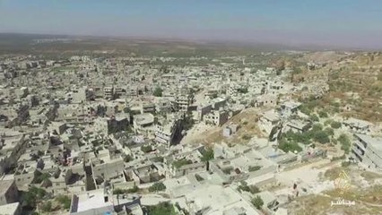 خاص الجزيرة مباشر | جولة جوية فوق مدينة ‫#‏أريحا‬ بريف إدلب‫#‏سوريا‬