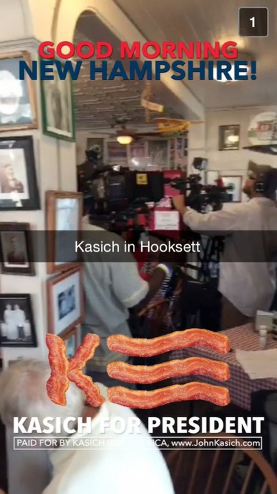 Kasich dishes out bacon snapchat filter
