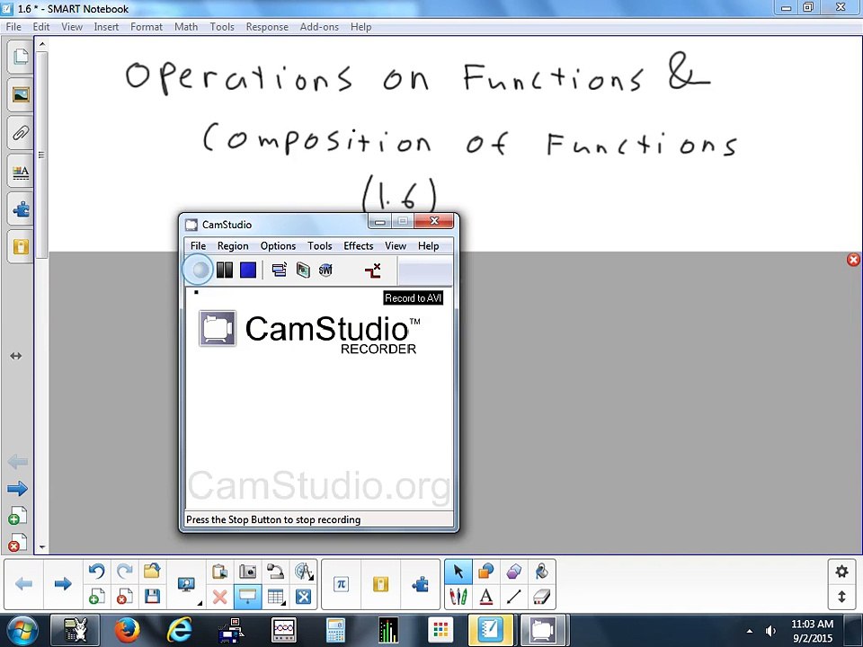 1.6 Operations on Functions & Composition of Functions - 9-2-15