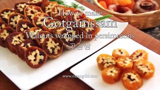 Walnuts wrapped in persimmons (gotgamssam_ 곶감쌈).mp4