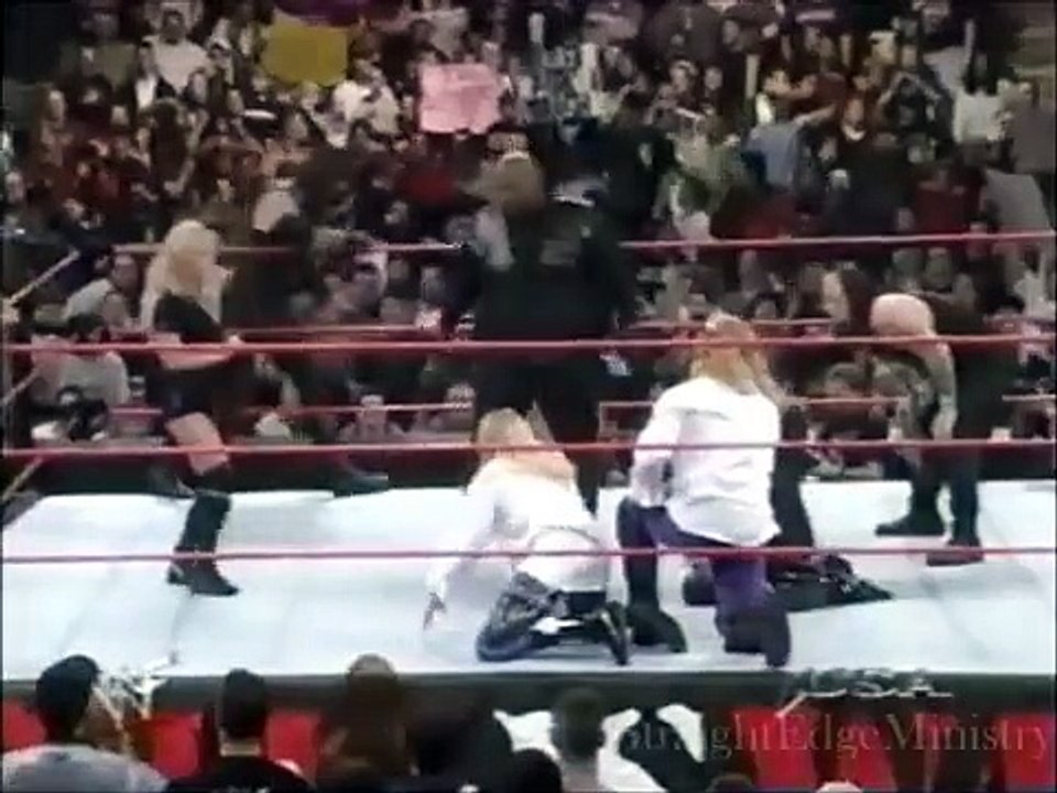 WWF The Undertaker Chokes The Diva Sable After Her Match.